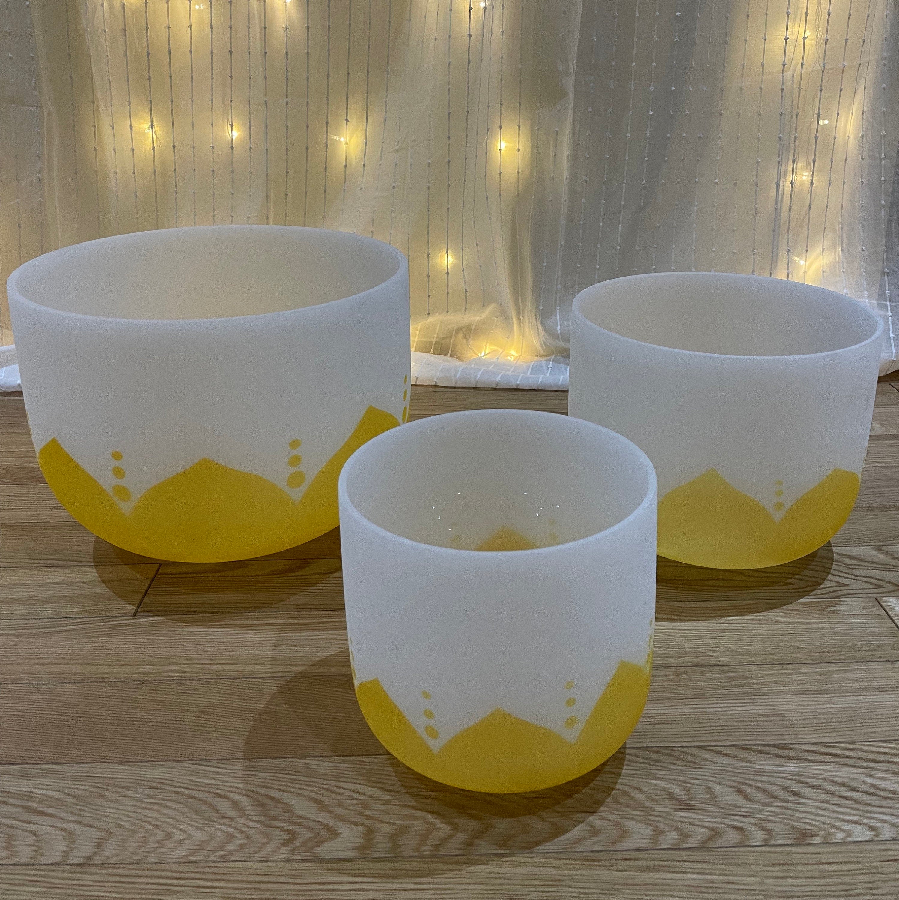 Three Bowls out of Big Sound Healing Starter Set 'Inspired by the Sun' Set of 3 Chakra Bowls 