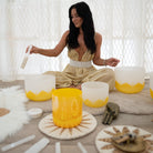 Woman playing on Sound Bowls 